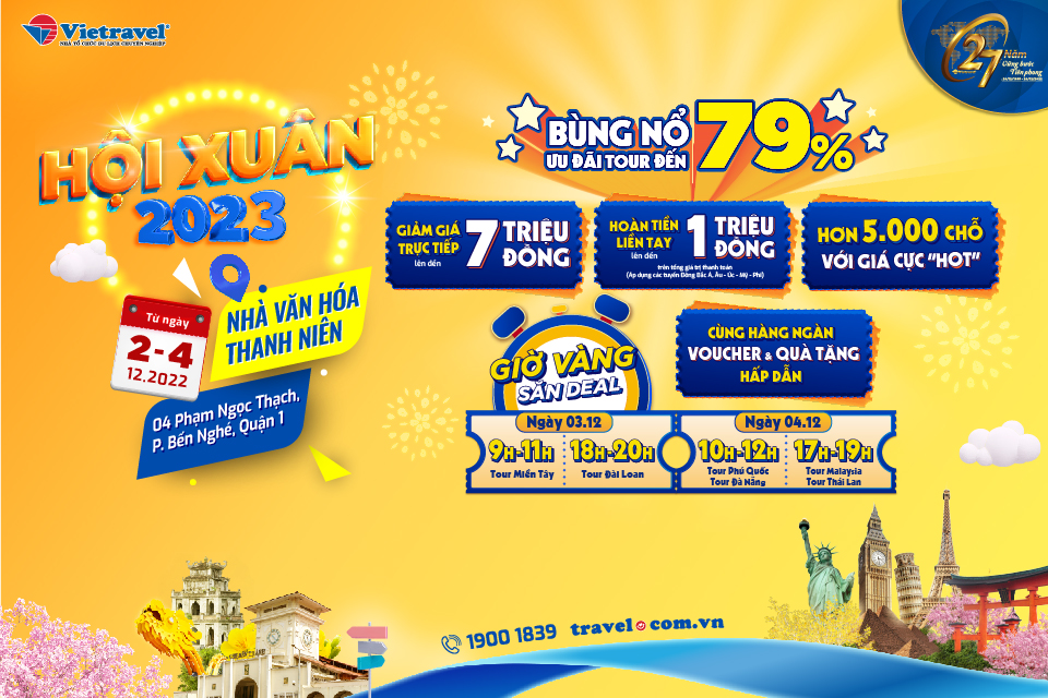Vietravel tưng bừng tổ chức Hội Xuân 2023 với hàng ngàn ưu đãi hấp dẫn